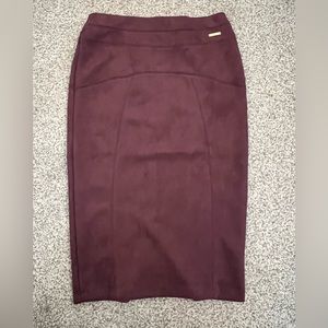 Burgundy Suede Marc New York Pencil Skirt